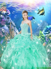 Latest Beaded and Ruffles Sweet 16 Dresses in Apple Green