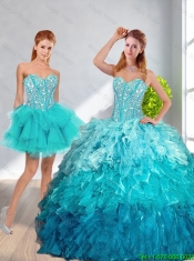 Pretty 2016 Sweetheart Detachable Quinceanera Dresses in Multi Color
