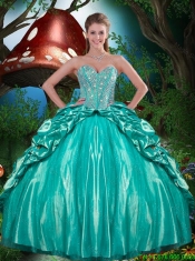 Pretty Beaded and Ruffled Layers Quinceanera Dresses in Taffeta for Winter