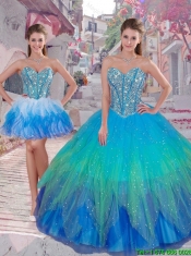 Wonderful Ball Gown Detachable Quinceanera Dresses in Multi Color