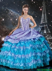 Wonderful Multi Color Sweet 16 Dresses with Ruffled Layers and Beading