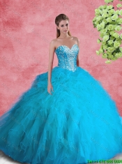 2016 Beautiful Ball Gown Sweetheart Beaded Sweet 16 Dresses