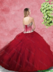 Gorgeous Ball Gown Sweetheart Quinceanera Gowns with Beading and Ruffles for 2016