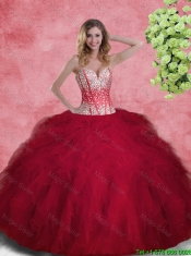 Gorgeous Ball Gown Sweetheart Quinceanera Gowns with Beading and Ruffles for 2016