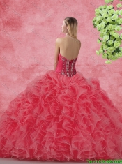 New Style Strapless Beaded and Ruffles Quinceanera Dresses for 2016