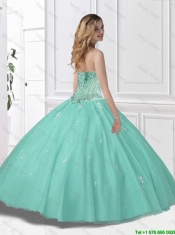 New Style Sweetheart Beaded Quinceanera Gowns in Apple Green for 2016
