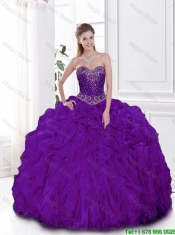 Pretty Ball Gown Sweetheart Quinceanera Gowns in Purple for 2016