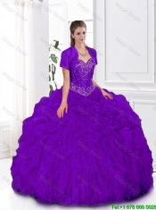 Pretty Ball Gown Sweetheart Quinceanera Gowns in Purple for 2016
