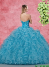 Wonderful Ball Gown Quinceanera Gowns with Beading and Ruffles for 2016