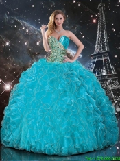 2016 Elegant Sweetheart Aqua Blue Quinceanera Dresses with Beading
