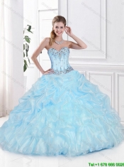 2015 Beautiful Sweetheart Quinceanera Gowns with Beading and Pick Ups