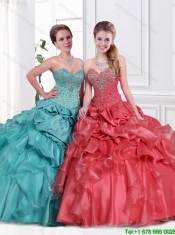 2015 Classical Appliques and Beaded Sweet 16 Dresses with Floor Length