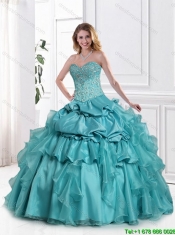 2015 Classical Appliques and Beaded Sweet 16 Dresses with Floor Length