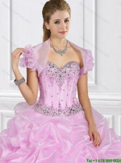 2015 New Arrivals Ball Gown Beaded Quinceanera Gowns with Pick Ups