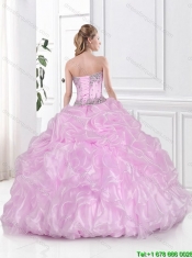 2015 New Arrivals Ball Gown Beaded Quinceanera Gowns with Pick Ups