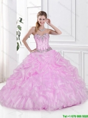 2015 New Arrivals Ball Gown Beaded Quinceanera Gowns with Pick Ups