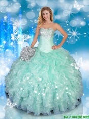 2015 Sweetheart Quinceanera Dresses with Beading and Ruffles