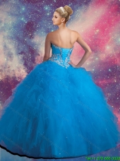 2016 Brand New Beaded and Ruffles Quinceanera Gowns in Blue