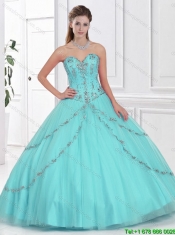 2016 Elegant Ball Gown Sweetheart Quinceanera Dresses with Beading