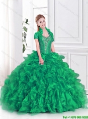 2016 Latest Halter Top Quinceanera Dresses with Beading and Ruffles