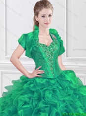 2016 Latest Halter Top Quinceanera Dresses with Beading and Ruffles