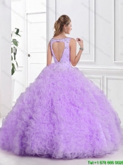 2016 New Arrivals Open Back Quinceanera Gowns with Beading and Ruffles
