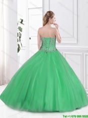 2016 New Style Ball Gown Tulle Sweet 16 Dresses with Beading