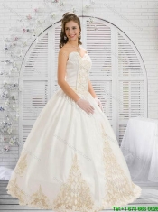 Beautiful New Style Champagne Sweetheart Quinceanera Gowns with Lace