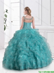 Classical Ball Gown Straps Sweet 15 Dresses with Beading and Ruffles