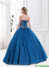 Classical Blue Ball Gown Quinceanera Dresses with Beading