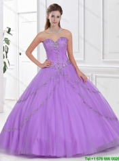 Discount Ball Gown Tulle Quinceanera Gowns with Beading
