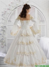 Elegant A Line Strapless Quinceanera Dresses with Embroidery