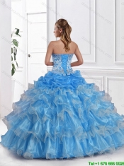 Elegant Appliques and Beaded Sweet 16 Gowns with Ruffled Layers