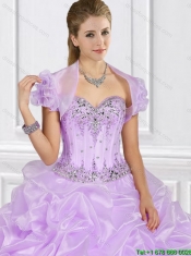 Fashionable Ball Gown Lilac Sweet 16 Dresses with Pick Ups