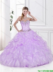 Fashionable Ball Gown Lilac Sweet 16 Dresses with Pick Ups