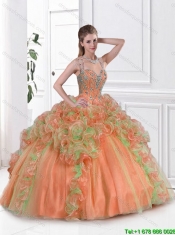 New Arrivals Multi Color Organza Quinceanera Gowns with Beading