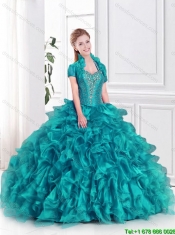New Style Beaded and Ruffles Sweet 16 Dresses with Halter Top