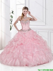 Popular Sweetheart Beaded and Pick Ups Quinceanera Dresses