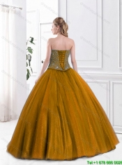 Pretty Strapless Ball Gown Sweet 16 Dresses with Beading