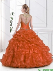 The Super Hot Beading and Pick Ups Rust Red Quinceanera Dresses