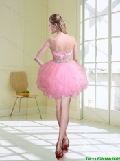 2016 Beautiful Spring Short Strapless Prom Dresses with Appliques and Ruffles