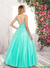 2016 Best Selling Spring A Line Scoop Tulle Prom Dresses in Hot Pink