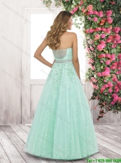 2016 Elegant Spring Strapless Side Zipper Prom Dresses in Apple Green