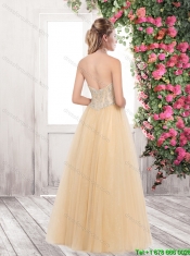 2016 Gorgeous Spring Halter Top Champagne Prom Dresses with A Line
