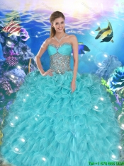 2016 Luxurious Sweetheart Quinceanera Dresses with Beading and Ruffles