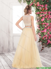 2016 Perfect Spring A Line Bateau Blue Prom Gowns with Beading