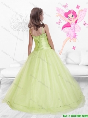 Beautiful 2016 Straps Beaded Mini  Quinceanera Dresses in Yellow Green