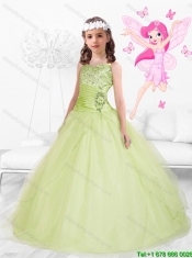Beautiful 2016 Straps Beaded Mini  Quinceanera Dresses in Yellow Green