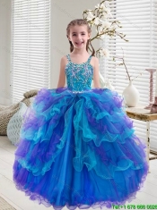 Comfortable Beaded and Ruffled Layers Mini Quinceanera Dresses in Multi Color