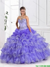 Discount Ruffled Layers Sweetheart Quinceanera Gowns in Lavender